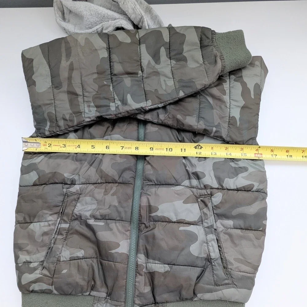 Justice Girls (Size 8)Camouflage Puffer Jacket w/Jersey Hood & Full Zipper Front